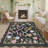 Farmhouse Floral Rug Washable Rug Non Slip Modern Scalloped Carpet, Soft Non Shedding Indoor Carpet, Low Pile Thin Foldable Printed Mat-1630871048