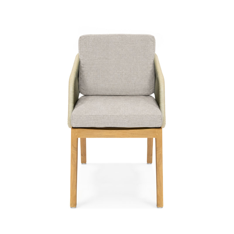 Amadora Outdoor Teak Dining Armchair, Silver