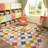 Colorful Diamond Carpet for Kids Washable Non-slip Rug Confetti on Cream-470197554-477690671