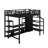 Full Size Metal Loft Bed With TV Stand, Metal Loft Bed With Staircase And Wardrobe-542199258
