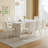 Rectangle Marble Top Double Pedestal Dining Table Set-1080282299