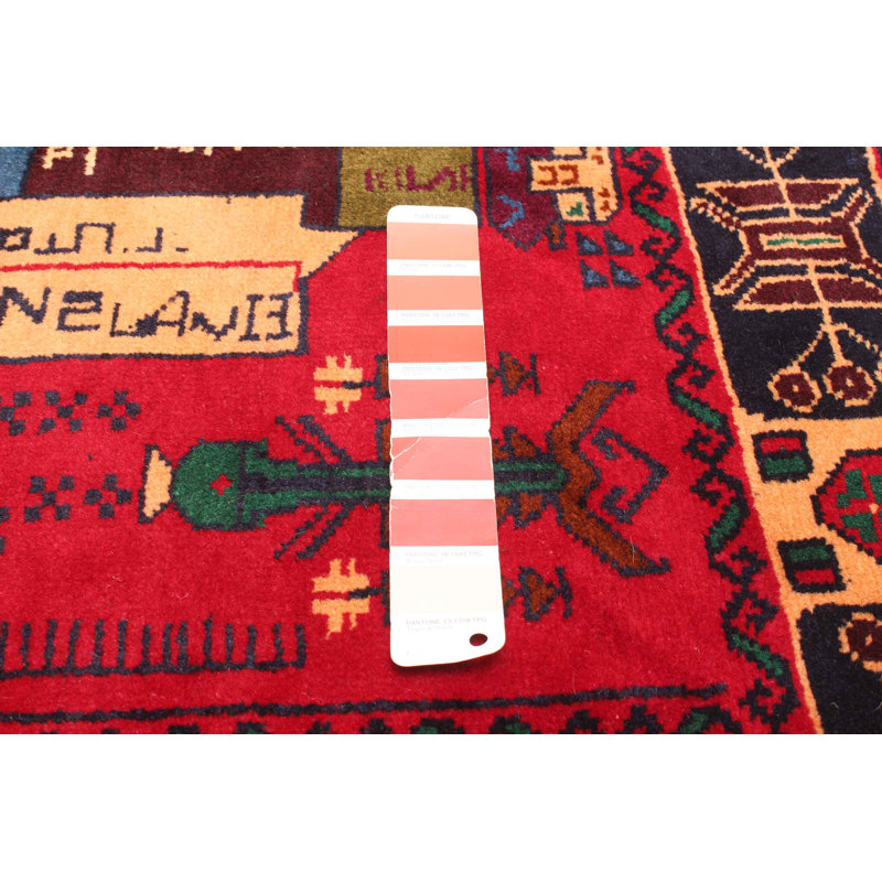 Tapis rouge Teimani 3 pi 5 po x 6 pi 6 po