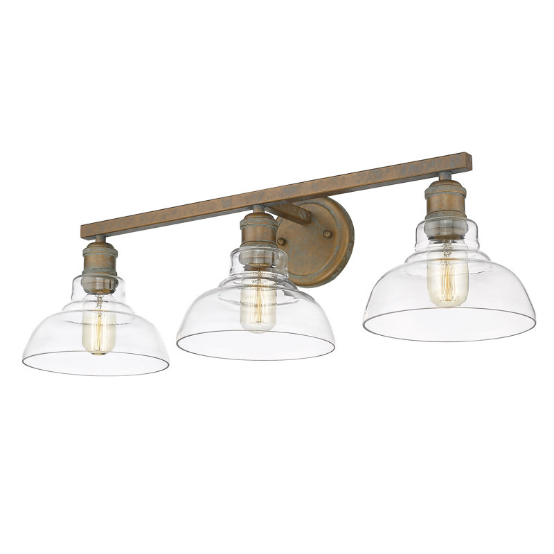 Searcy 3 - Light Dimmable Vanity Light, Copper Patina, Clear Glass