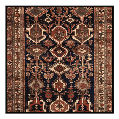 Machine Washable Persian Brown Area Rug
