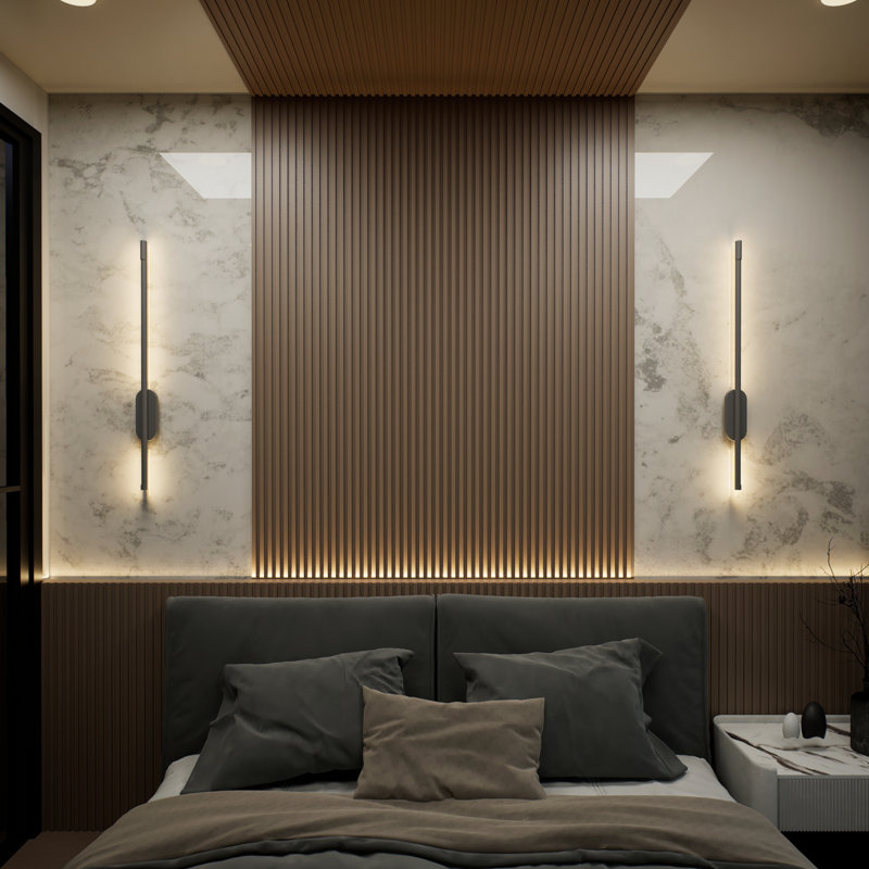 Applique murale ovale Leger , Noir, H 26 po x l 3 po x P 1,1 po, App + Alexa (Cold White 6000K + RGB) - Hardwired