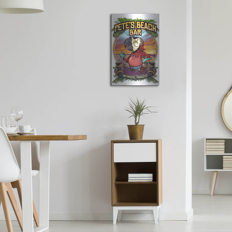 Trinx «Pete's Beach Bar» par Flyland Designs, art mural en métal, H 24 po x l 16 po