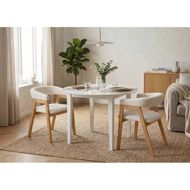 2 - Person Rubberwood Solid Wood Dining Set