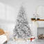 Pre-Lit Artificial Tinsel Christmas Tree - Silver-86204073-86204078