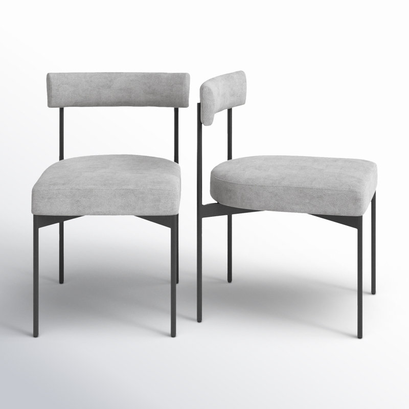 Seneca Upholstered Dining Chair, Black, Light Gray Performance