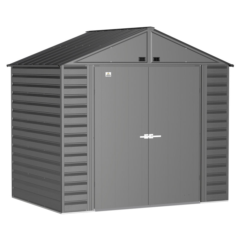 Select Steel Storage Shed Steel Storage Shed, 8X6, Charcoal, Charcoal
