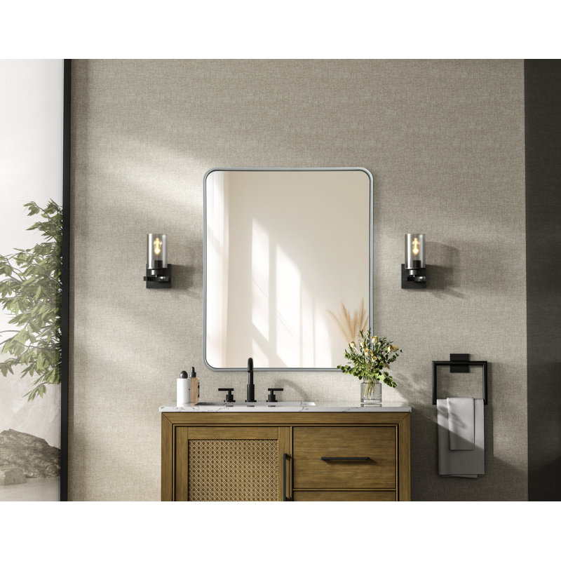 Erath Contour Metal Mirror, Silver, 36" x 30"