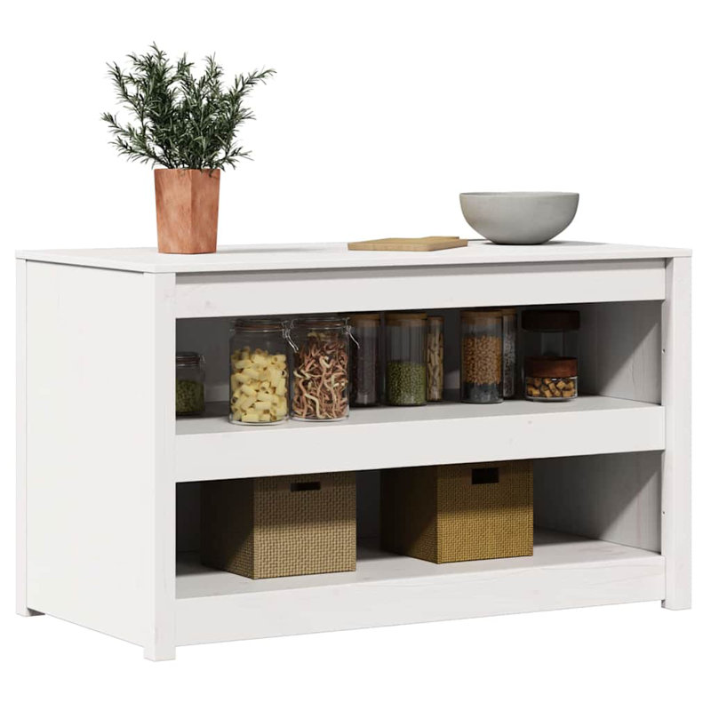Vidaxl Kitchen Cabinet 106 X 55 X 64 Cm Solid Pine Wood, White