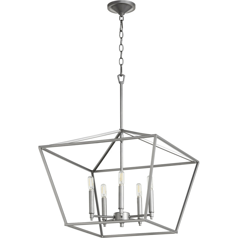 Arletta 5 - Light Dimmable Lantern Chandelier, Classic Nickel