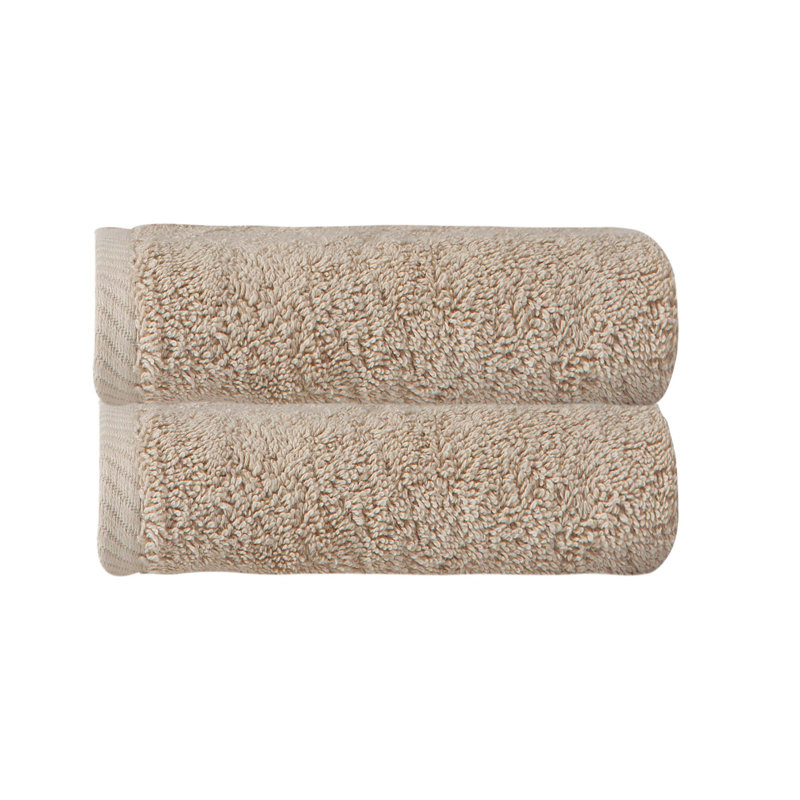 Dinis Turkish Cotton 2 Piece Hand Towel Set, Warm Sand