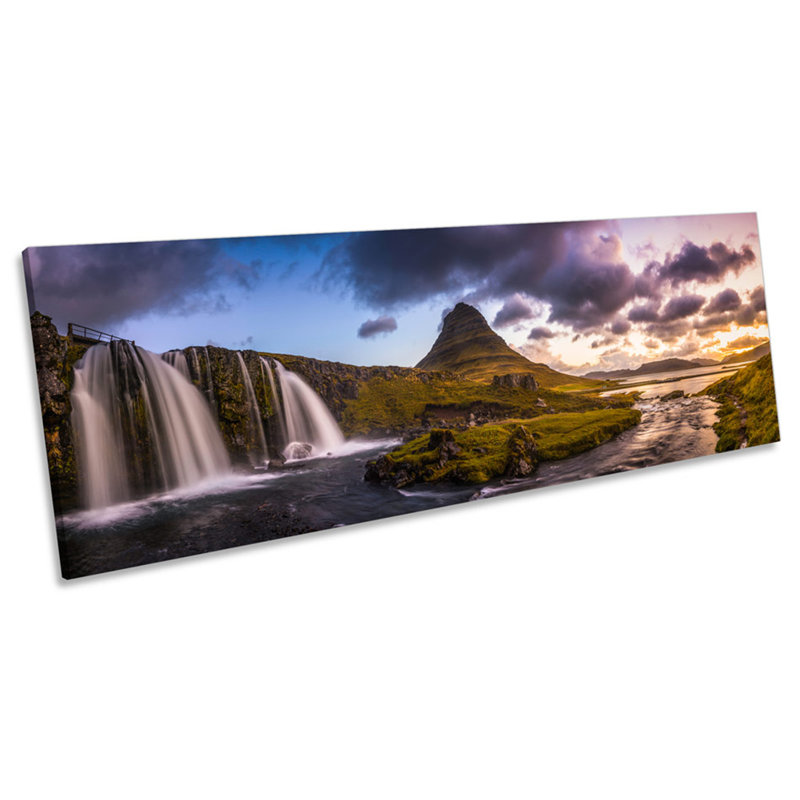 Iceland Landscape Mountain - Wrapped Canvas Panoramic Print, 45.72cm H x 137.16cm W x 2cm D