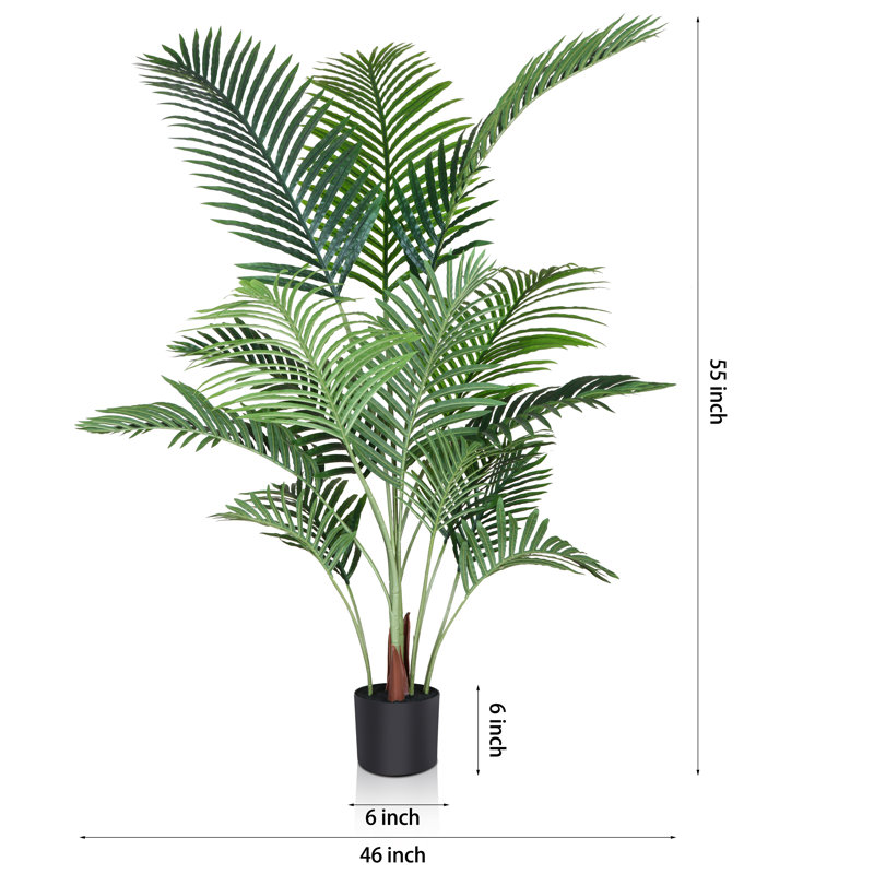 Palmier artificiel Adcock en pot, H 55 po x l 40 po x P 40 po