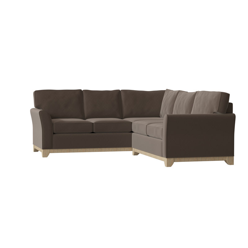 Canapé modulaire en coton de 108 po de largeur Bevins, Accoudoir à droite (vu de face), Gris anthracite d'Irlande, Noir