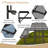 Metal Picnic Tables for Outdoors with Umbrella Hole - Coated Steel Heavy Duty Commercial Grade Table-1505559545