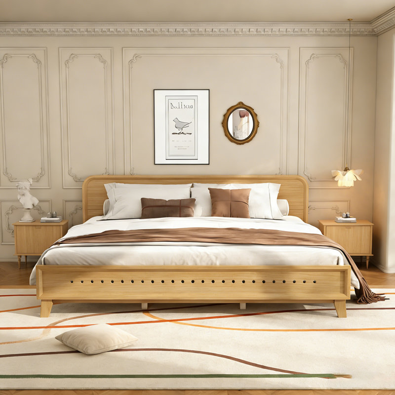Solid Pine King Bed Frame, Stable & No Box Spring Required