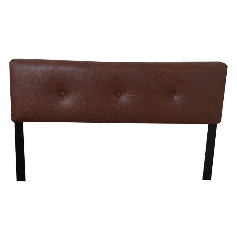 Taryiah Upholstered Headboard, Brown Faux Leather, Queen