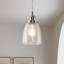 Luminaire suspendu en verre argenté 1 lumière