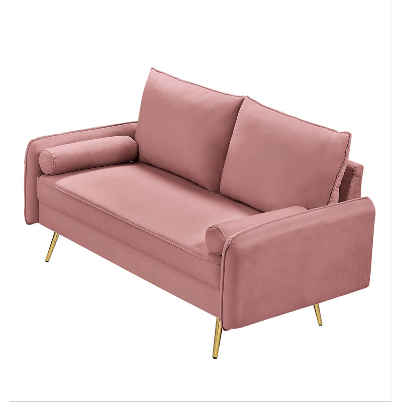 Drema 58'' Velvet Loveseat, Rose Velvet