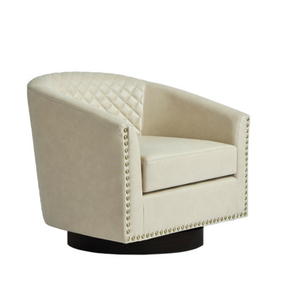 75.2Cm Wide Tufted Swivel Barrel Chair