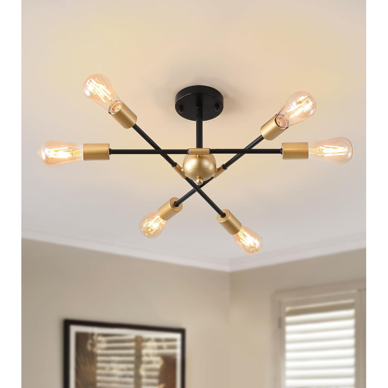 Lustre linéaire moderne Spoutnik à 6 lumières Visibelli
