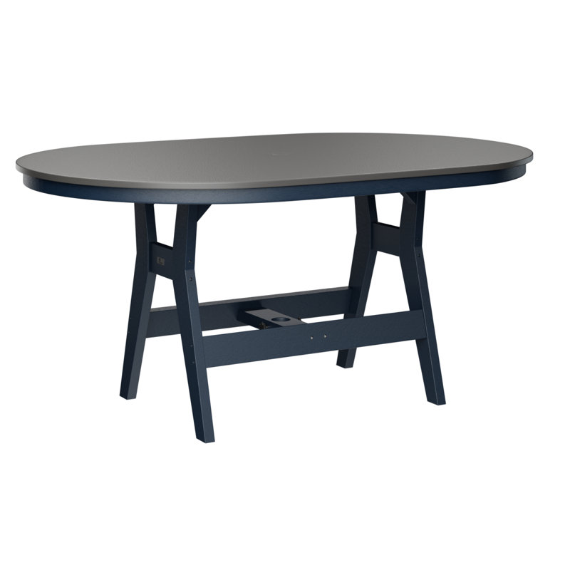 Table de bar berlinoise Berlin, Marine, Acier inoxydable martelé, H 38,87 po x l 64 po x P 44 po