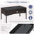 Costway 3pcs Patio Furniture Set 3-seat Sofa Cushioned Table Garden Navy