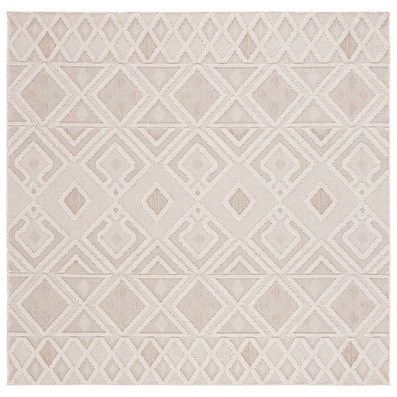 Dennishia Performance Geometric Rug, Square 6'7"