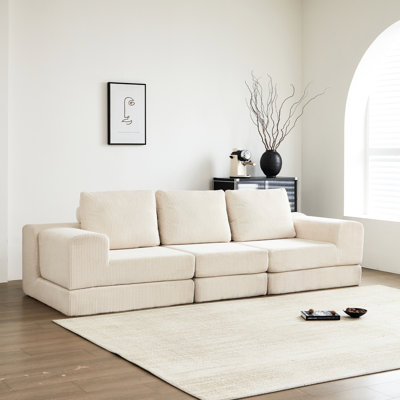Corduroy Convertible 3 -bed, 108'', Foam, Modern Assumption Bed, Convertible, Foam Padding,