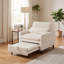 Fauteuil d'appoint moelleux en velours côtelé, canapé simple compact avec coussin décoratif, fauteuil confortable pour les petits espaces-1012377661