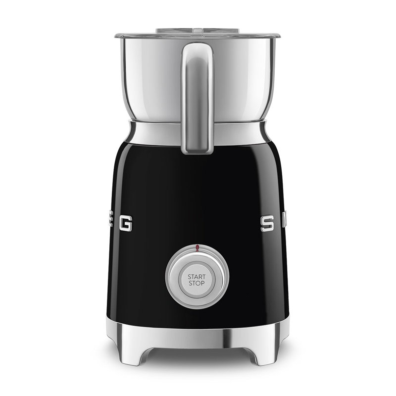 Black Retro Style Milk Frother with Automatic Shut-off