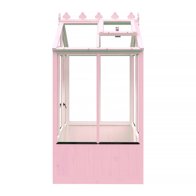 Holkham Wooden 4 ft x 6 ft Greenhouse, Pink