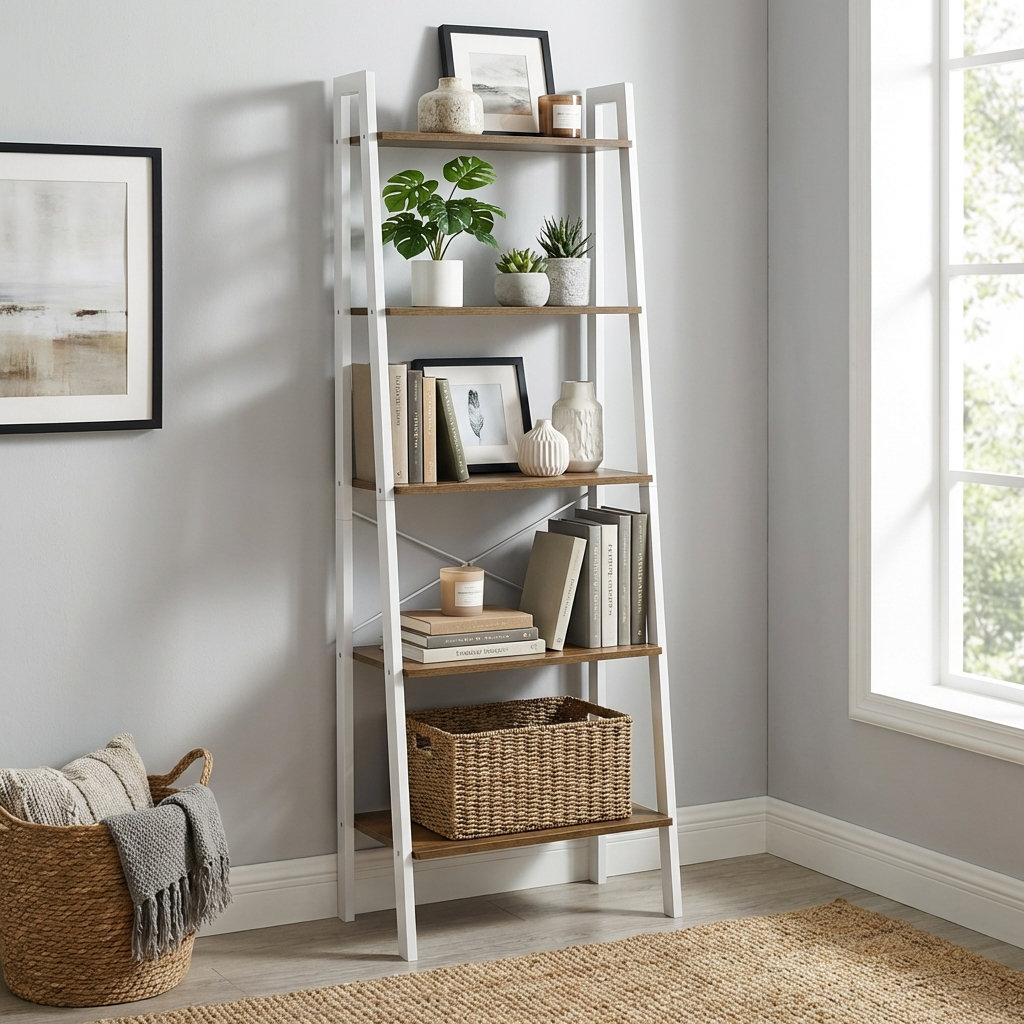 Williston Forge Jabari 67.9" H x 22" W Metal Ladder Bookcase & Reviews | Wayfair