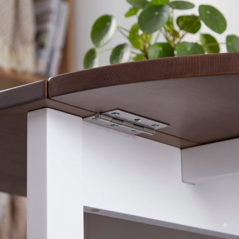 Table de salle à manger pliante en bois massif LifeSky : table gain de place en 3 tailles pour petits espaces – 43 % d’espace en plus pour 2 à 6 personnes – table de cuisine ovale extensible pour appartements et bureaux à domicile