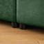Élégant canapé en chenille verte avec siège de rangement, dossier cylindrique et accoudoirs, canapé contemporain en tissu 3 places avec compartiment de rangement caché-448341254