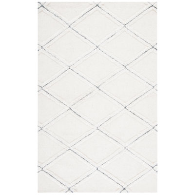 Donnach Hand Tufted Wool/Cotton Geometric Rug in Ivory