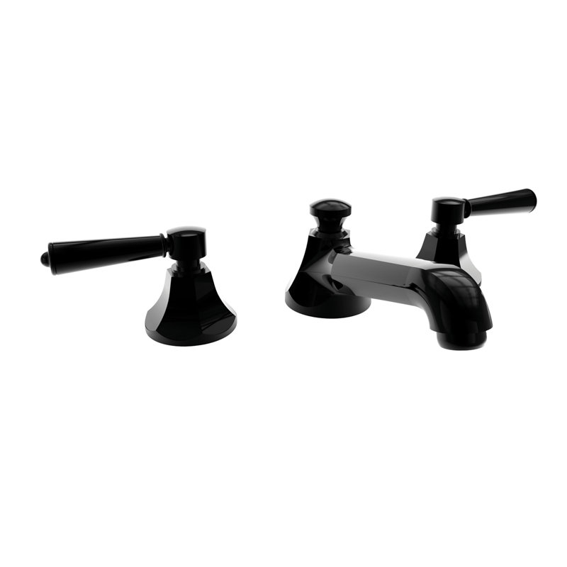 Metropole Widespread Bathroom Faucet with Drain Asssembly, Gloss Black