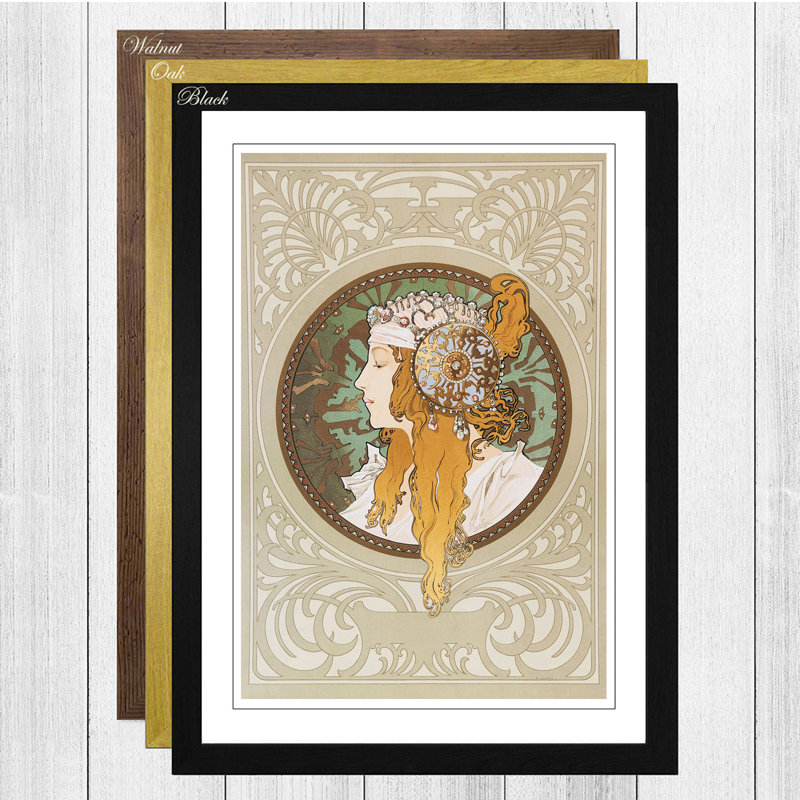 Byzantine by Alphonse Mucha - Framed Print, Walnut