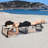 Outdoor Adjustable Textilene Lounge Chair Folding Tanning Chair with Pillow-690201523