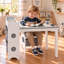 Ensemble de table et de chaises pour enfants avec rangement, table d'activités pour tout-petits, rouleau de papier de 393,8 x 17,8 po-1559524873