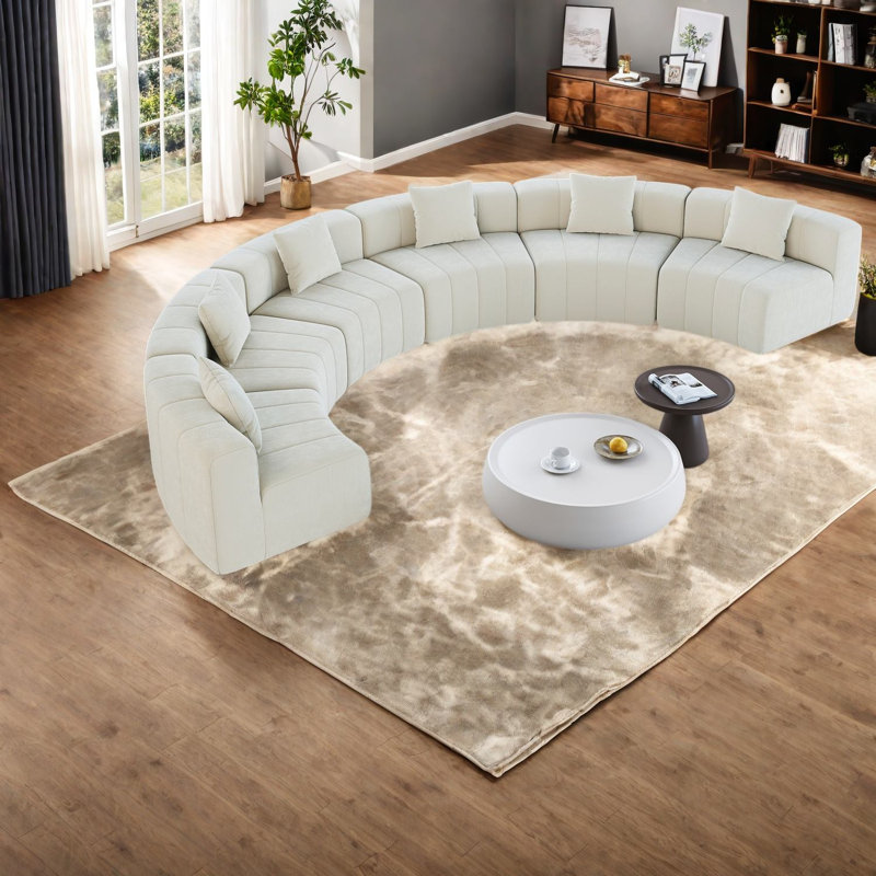 Canapé modulaire en chenille beige