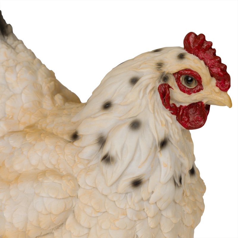 Statue de jardin poule de repos intérieure / extérieure H 8 po, Beige