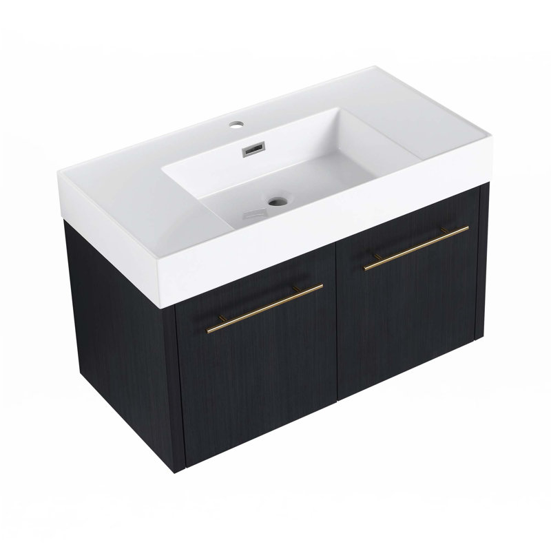 Wall-Mounted Bathroom Vanity With Sink