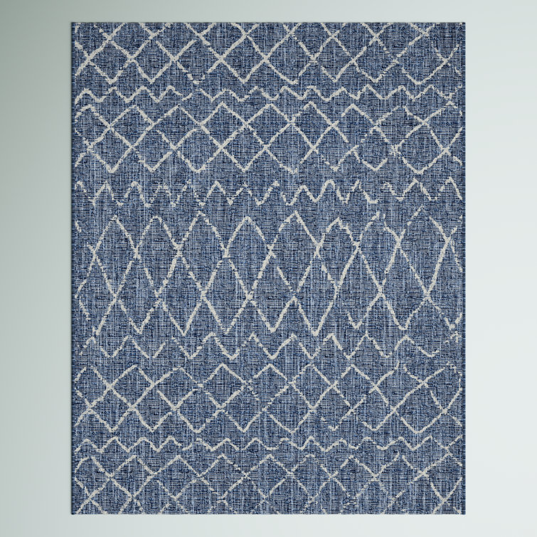 Bri Moroccan Trellis Navy/Light Gray Indoor/Outdoor Rug