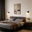 Applique murale d'intérieur noir mat avec double abat-jour en verre transparent et blanc, ensemble de 2-420645876-420645879