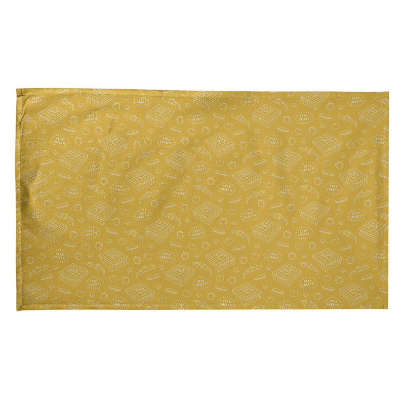 Torchon à motif de couleur pizza background, Croisé en coton, Jaune