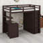 Lit mezzanine avec tiroirs, bureau et garde-robe